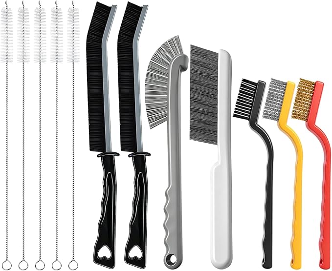 12pcs Crevice Cleaning Brush, Straw Cleaner Brush, Hard Bristle Grout Brushes for Home, Bathroom, Ktichen, Window and Corners