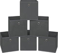 Foldable Storage Cubes Bins ,11 Inch Cloth Storage Cube Fabric Storage Box Cubes Organizer Baskets with Dual Handles for Home Organizer Set of 6 (Grey)