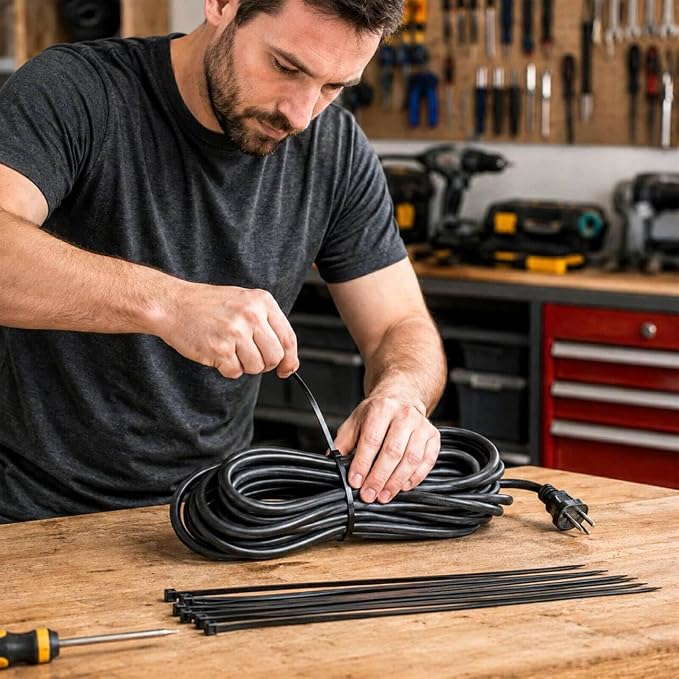 Zip Ties 12 inch, 100 Pack Heavy Duty Black Zip Ties with 120 lbs Tensile Strength, Self-Locking Nylon Cable Ties,Wire Ties for indoor and outdoor use.