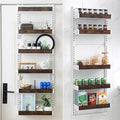 Over-The-Door Organizer – 6-Tier Wooden Pantry Storage Shelf with 12 Hooks, Wall-Mount or Hanging Spice Rack for Kitchen, Bathroom, or Closet