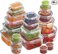 40 Pcs 84oz Large Food Storage Containers with Lids, Reusable Meal Prep Containers for Kitchen Storage, Airtight Leakproof & BPA-Free Freezer, Microwave & Dishwasher Safe