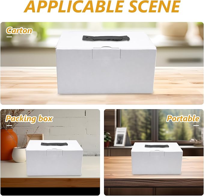 ULTECHNOVO Heavy Duty Plastic Box Handles for Cardboard Boxes, Ergonomic Black Carry for Moving, Shipping & Packaging, Replacement Lift Handles for Corrugated Cartons and Gift Boxes