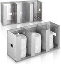 Hicarer 3 Compartments Stainless Steel Cup Dispenser with Adjustable Dividers Silver Cup and Lid Holder Lid Organizer Storage for Cabinet Kitchen Cafe Tea Shop Restaurant, Silver