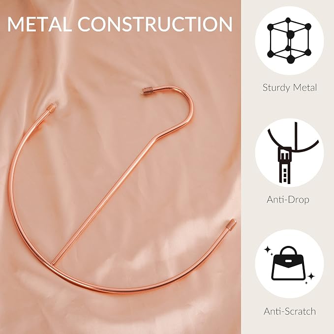 ZEDODIER Belt Hangers, Belt Rack Closet Accessories Organizers, Closet Organizer Hook Rack for Belt, Ties, Scarves, Camisoles, Hats, Bras, Shoes, Rose Gold