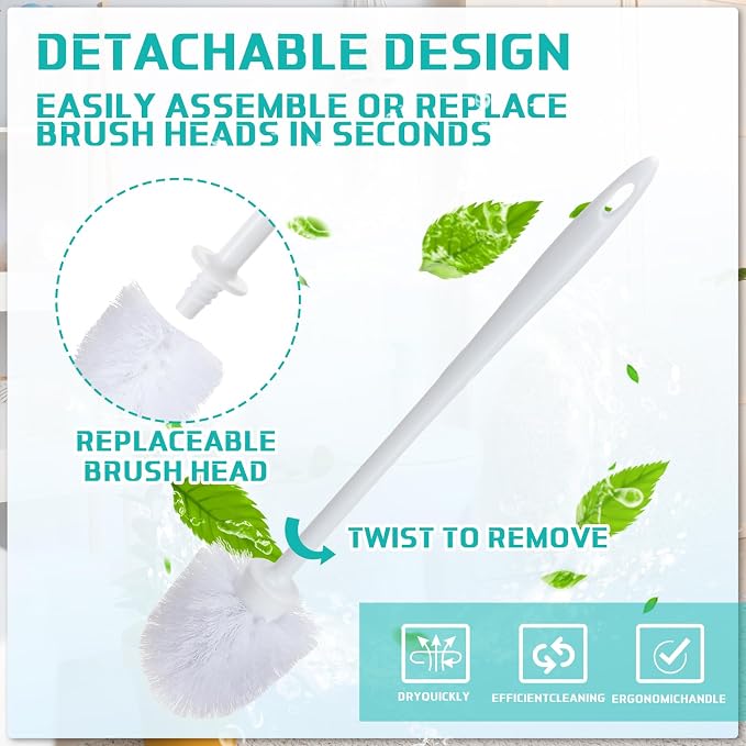 Tioncy 30 Pcs 14.2 Inch Toilet Brush Commercial Heavy Duty Toilet Bowl Cleaning Scrub Long Scrubber for Bathroom Cleaning Supplies