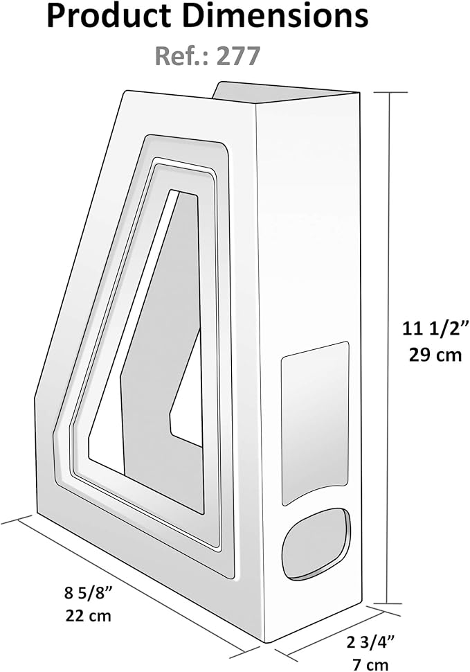 Acrimet Magazine File Holder, Vertical Desk Organizer, Clear, 2 Pack | Durable Plastic, Office & Home Use, Rack Design for Folders and Mail, Space-Saving Storage