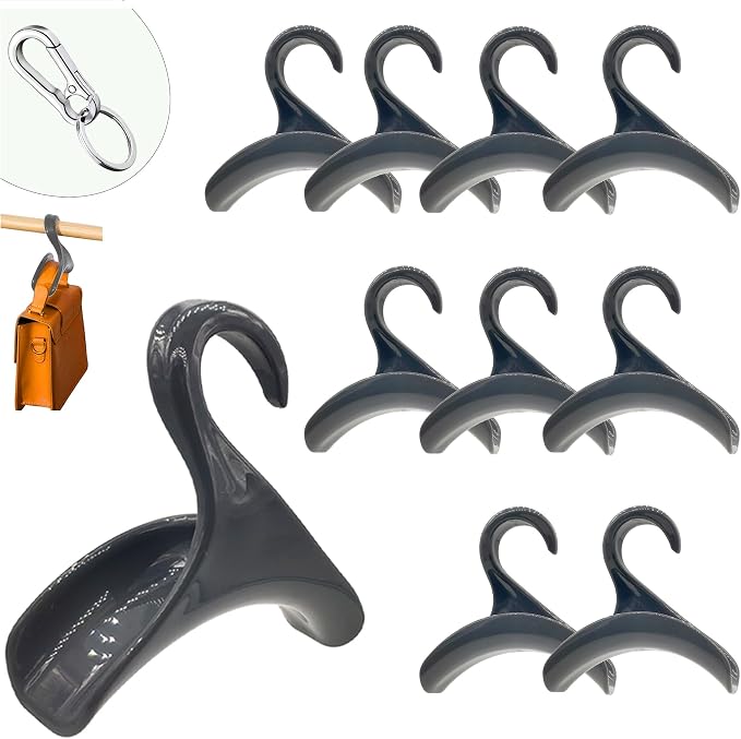 Purse Hangers for Closet, Bag Hanger 11PCS Purse Holder for Closet Backpack Hanger Hook for Organizer Storage Purses Tote Bag Backpacks Handbags(Grey)