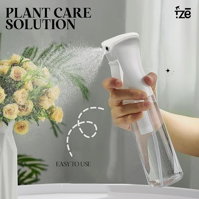 FZE® 300ml Spray Bottle Pack Of 1 - Fine Mist for Hair, Plants, Cleaning & Skincare- Continuous Spray Bottle for Gardening, Plants, Cleaning, and Misting