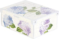 Lavatelli: Storage Box: Medium - Hortensia Hydrangeas - Lid & Handles, Decorative Cardboard Organizer, Stacks, Home-Clothes-Linens, 16.5 x 12.6 x 6.9