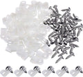 Hicarer 50 Pack R-Type Cable Clip Wire Clamp, Nylon Screw Mounting Cord Fastener Clips with 50 Pack Screws for Wire Management (White,1/4 Inch)