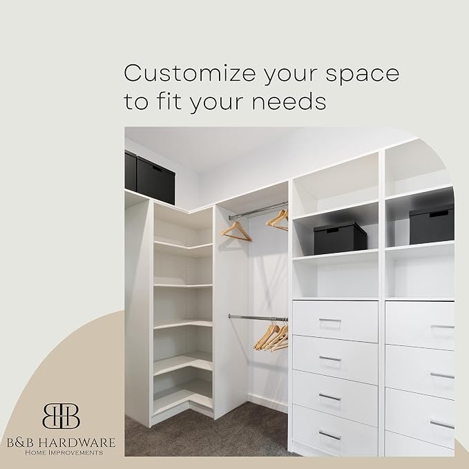 B&B HARDWARE Cabinet Shelves - 3/4'' Thick - Custom Organize Space with Stylish Shelves - Perfect Solution for Home & Office - Melamine Shelves Cut to Order (16" Depth X 28'' Inches Length)