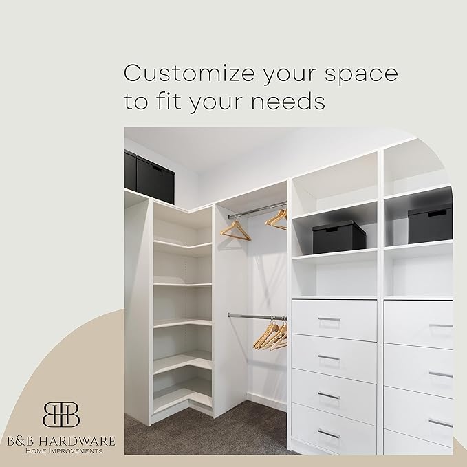 B&B HARDWARE Cabinet Shelves - Melamine 3/4'' Thick - Custom Organize Space with Stylish Cabinet Melamine Shelves Cut to Size - Perfect Solution for Home & Office - (19" Depth x 28 inches Length)
