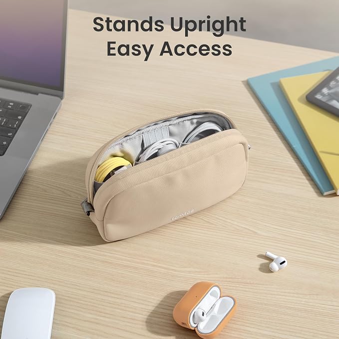 tomtoc Electronics Organizer Travel Case, Cable Organizer for Essentials | Water Resistant Tech Pouch Accessories Travel Bag Carry Storage for Cord, Phone, Cables, Airpods, USB Drive, Daily Items