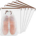 KLASIT Shoe Bags for Travel,Large Waterproof Portable Drawstring Clear Shoe Bags,Travel Essentials for Men and Women,15.7 x 11.8 inches, 5 PACK (Translucent, 5pack)