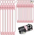 Silicone Cable Ties Cord Organizer for Cable Management, 16PCS 4.2" and 7.1" Reusable Cable Organizer Electronic Accessories for Home, Office, Kitchen, School, Travel (Pink)