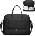 Travel Duffle Bag,Weekender Bags for Women with Shoe Compartment Personal Item Travel Bag Carry on Overnight Bags For Airplanes Gym Duffel Bag with Wet Pocket Hospital Bag for Labor and Delivery Black