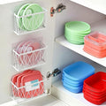 Rise Age Adhesive Cabinet Organizer, Wall Mounted Lid Organizer, No Drill Kitchen Cabinet Storage for Slim Space, 3 Pcs White Stainless Steel