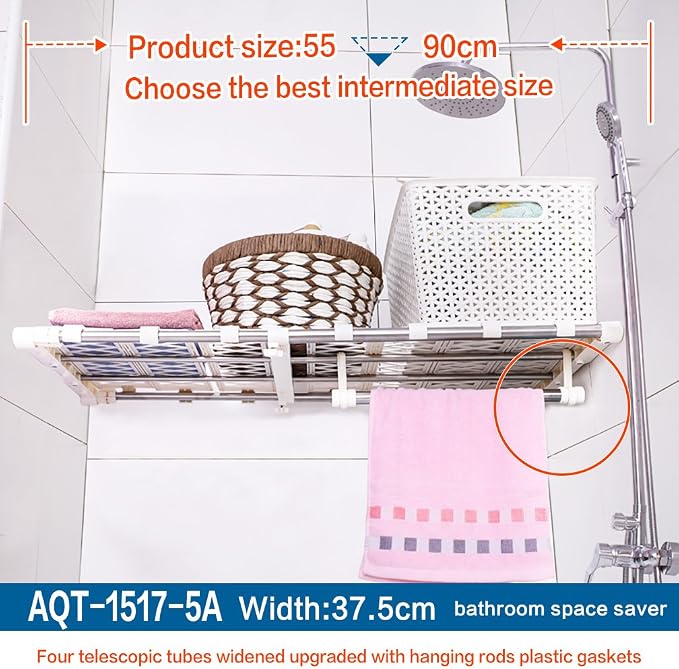 Hershii Tension Shelf Expandable Closet Organizer Adjustable Rod Heavy Duty Hanging Rail Rustproof DIY Storage Rack 4-Bar Extention with Gaskets for Garage Bathroom Kitchen Bedroom Wardrobe | Heavy Duty Hanging Rail, Rustproof, DIY Storage Rack, 4-Bar ...