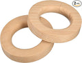 uxcell 2Pcs Wooden Rings, 4 Inch Wood Circles Round Ring Hanger Closet Circle Organizer Holder for Shop Scarf Pants Belt Ties, Natural