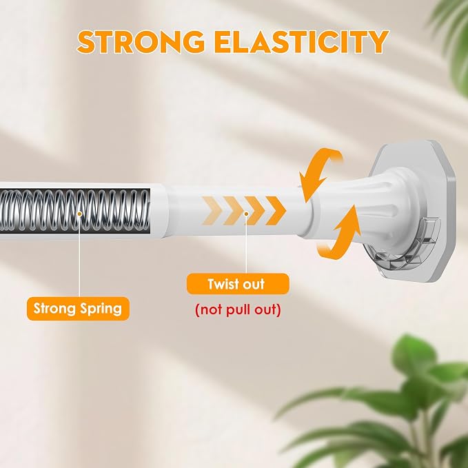 No Drilling Closet Rods for Hanging Clothes, Adjustable 32-72 in | Heavy Duty, White, Metal, 1.1 Inch Diameter, Suitable for Closet, Wardrobe, Laundry, RV