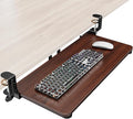 Ergonomic Keyboard Tray Under Desk, Pull Out with Adjustable C-clamp, 25.6 (31.5 Including Clamps) x 11.8 Inch Slide Out Computer Keyboard Drawer Mouse Tray for Typing, Large & Walnut