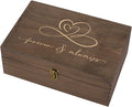 Rustic Wooden Memory Box – Medium Keepsake Storage Box with Double-Sided Engraving – “Forever & Always” Outside & “Every Love Story…” Inside – Personalized Gift for Couples, Wedding, Anniversary