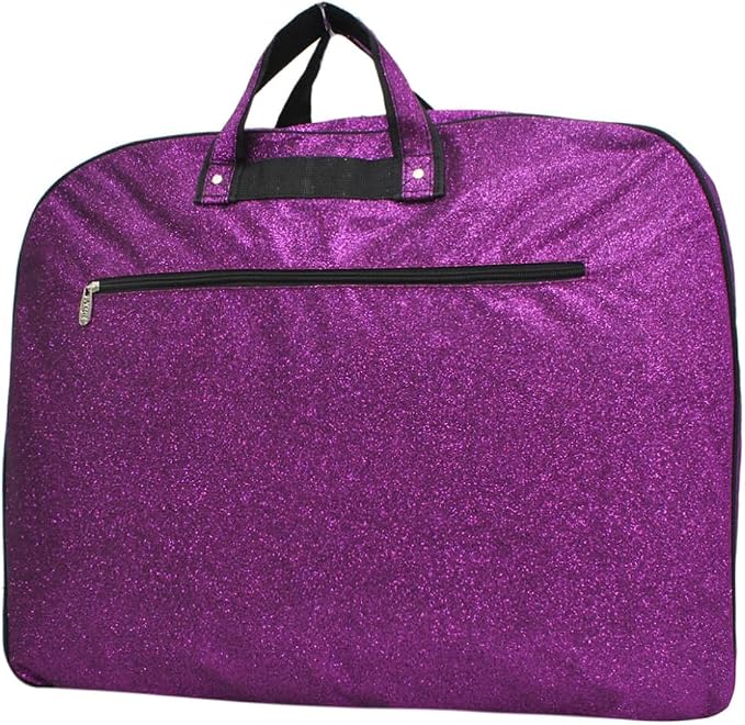 NGIL Glitter Travel Hanging Garment Bag (Glitter-Purple) | Garment Bag for Girls, Cheer Travel Bag, Dance Competition Bag, Cheer Dance Competition, Beauty Pageant