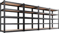Set of 4 46" W Garage Shelving-2050 lbs 5 Tier Storage Shelves,Adjustable Heavy Duty Metal Shelving Unit and Storage Large Rack,Utility Steel Shelf for Warehouse Industrial Pantry 71"x46"x18"