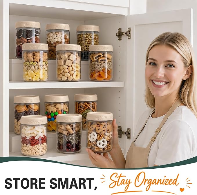 16 oz Overnight Oats Containers with Lids, Yogurt Containers with Lids | 6 Pack Glass Storage Containers with Lids, Wide Mouth Mason Jars, Glass Jars with Airtight Lids for Yogurt, Chia Seed, Prep