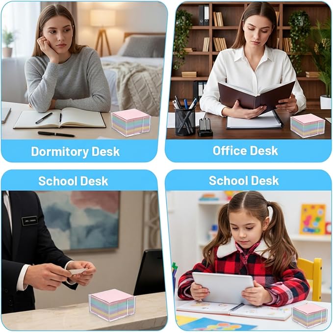 Sticky Note Holder, 3 X 3 Inch, Acrylic Clear | Crystal Clear, Desk Accessories, Post Note Pad Holders, For Office Home