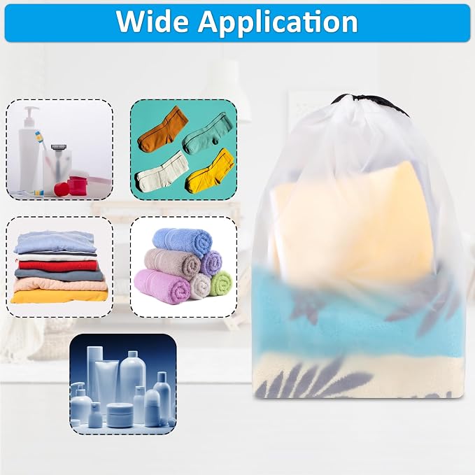 Clear Shoe Bags - 10 PCS, 15.7" x 11.8", Drawstring Travel Shoe Bags for Packing, Waterproof Dustproof Portable Shoe Storage for Men and Women