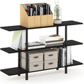 Furinno Turn-N-Tube 3-Tier Wide Display Shelf, Espresso/Black