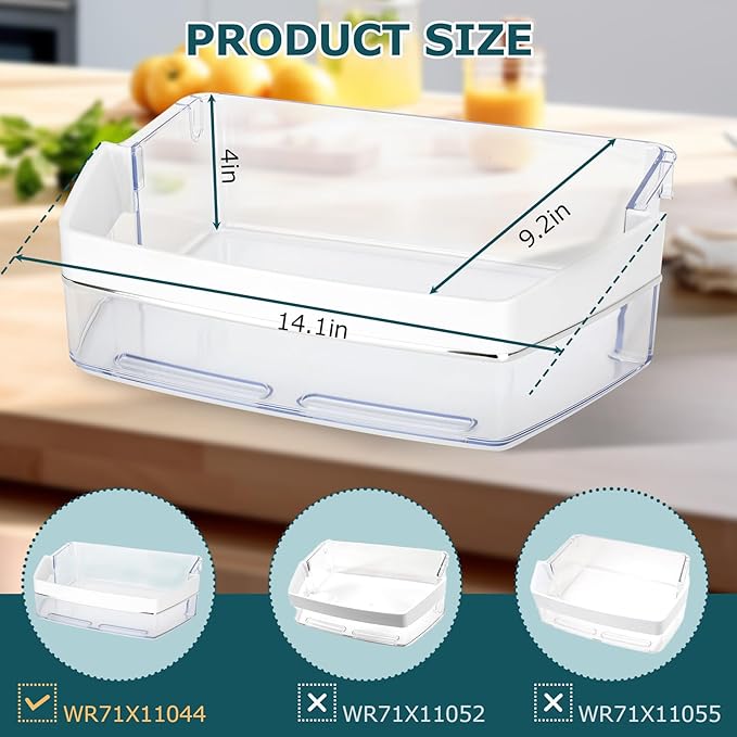 WR71X11044 WR71X11059 Refrigerator Door Shelf Bin (Right)，Compatible with GE Refrigerator Replacement Shelves Replaces PS6011779,AP5656690,2691847,EAP6011779 Fridge Door Shelf & Refrigerator Parts
