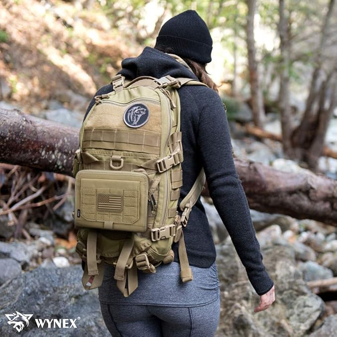 WYNEX Tactical Molle Admin Pouch, Laser-Cut, EDC Organizer Tool Pouch | Utility Organizer EDC Medical Bag, EDC Pocket Modular Pouch, Tactical Accessories EDC Pouch, Include U.S Patch