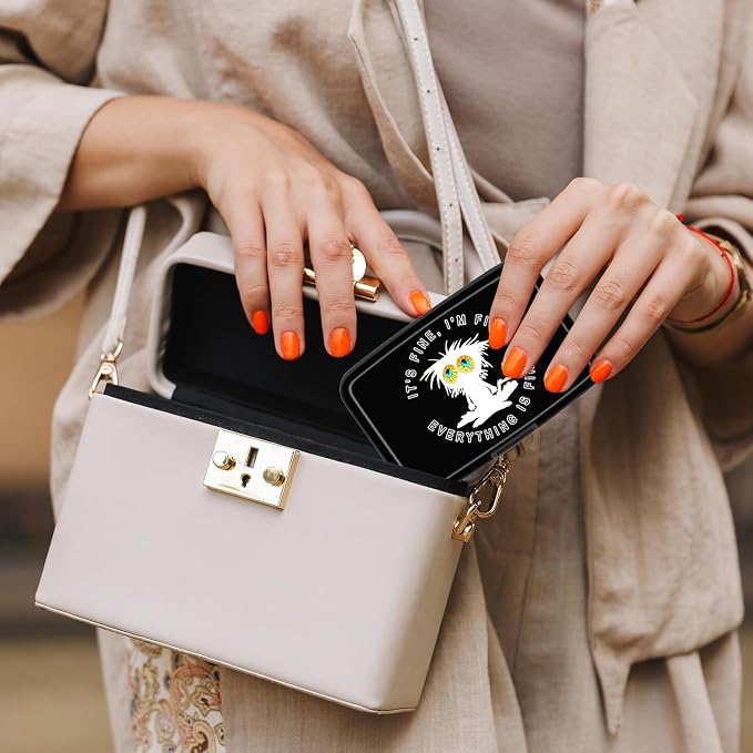 Card Holder Credit Cards Holder for Women RFID wallet women Business Card Holder Wallet Mini Aluminum Card Wallet RFID Blocking Slim Metal Hard Card for Women, White Cat
