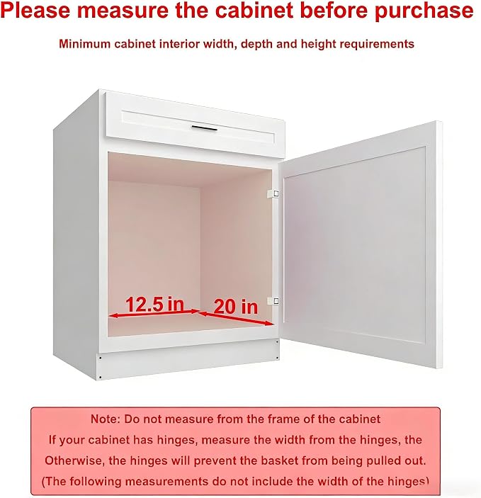 Sikarou Pull Out Cabinet Organizer, Heavy Duty Kitchen Cabinet Pull Out Shelves, Slide Out Wire Basket for Kitchen Cabinets, Bathroom, Pantry, Chrome Finish (11 * 17 in)