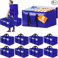 FabSpace 8-Pack Moving Bags with Backpack Straps & Carry Handles, 25 Gallons-93 L Heavy Duty Storage Totes for Space Saving, Foldable Storage Bags for College Dorm, Travel, Camping (Blue)