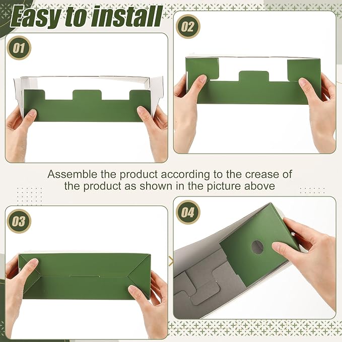 Thenshop 24 Pcs Cardboard Magazine File Holder Organizer, Desk File Organizer Box Foldable Book Bin Papers Storage Folder with Label for School Classroom Office Supplies (Classic,Dark Green)