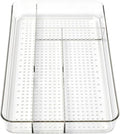 Dial Industries Small Utensil Silverware Kitchen Drawer Organizer, Clear | Keeps forks, spoons and flatware neatly separated, Compact fit for shallow drawers, Great for everyday cutlery storage