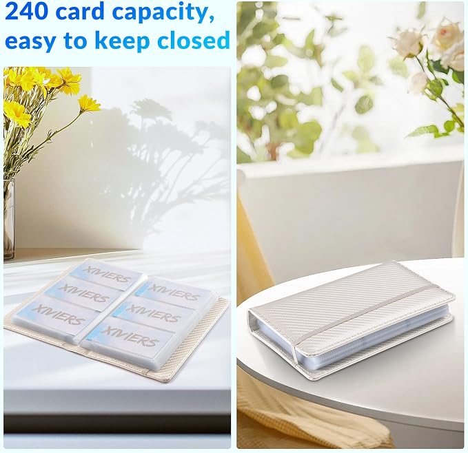 Pu leather business card organizer， 240 Capacity business card holder organizer，Credit card holder for women and men