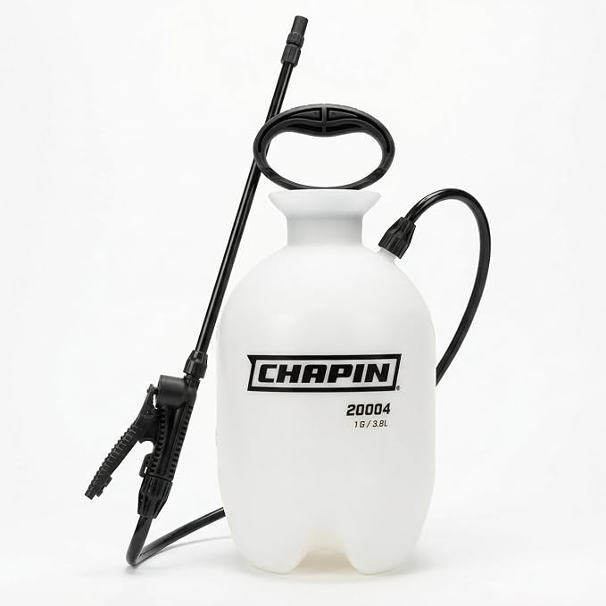 Chapin 1-Gallon Pump Sprayer, Easy Use for Home & Garden | Durable lightweight tank; ideal for weed control, plant care and cleaning with adjustable nozzle, long hose and easy pump
