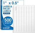 1" X 0.5" Matte White Printable Barcode Labels (500 Sheets, 80000 Stickers) UPC Labels and Price Tags for Laser & Inkjet Printers - Spartan Industrial Template R001