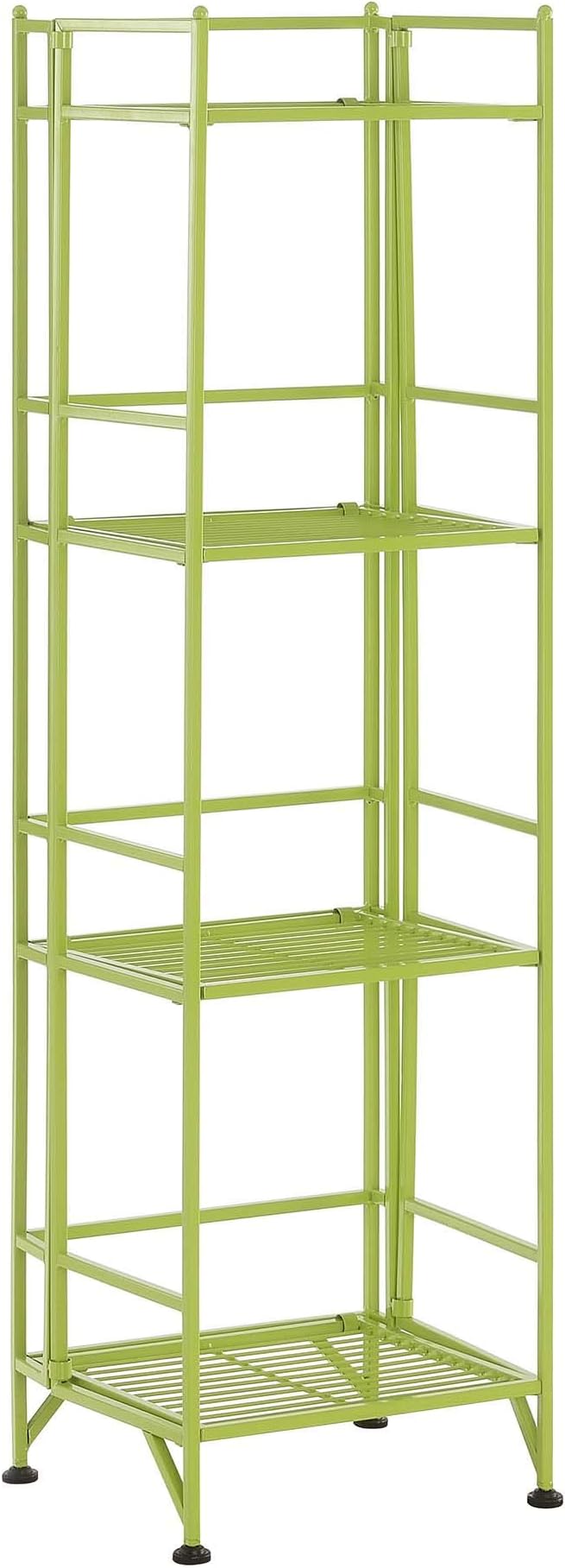 Convenience Concepts Xtra Storage 4-Tier Folding Metal Shelf, Lime