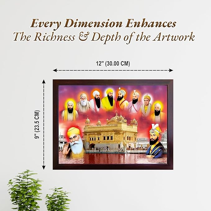 Lord Sikh Guru poster print with frame for Home Decor and Gifting Purpose (229-36)