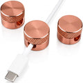 Cable Cord Organizer Holder, Durable Self-Adhesive, Cable Management, Design for Desk, Nightstand, Car & Office (Rose Gold)