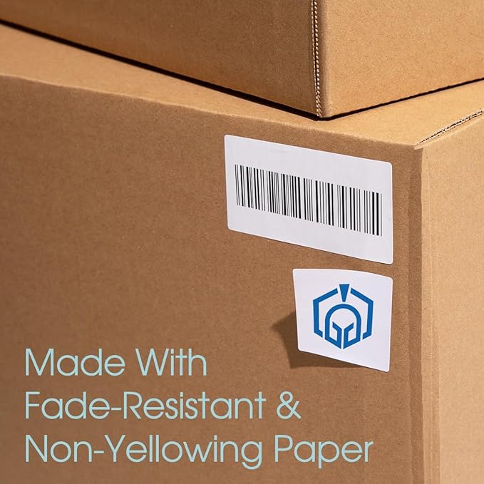 4" X 1.33" Matte White Printable Address Labels (500 Sheets, 7000 Stickers) Mailing Labels for Envelopes, File Folder Stickers for Laser & Inkjet Printers - Spartan Industrial Template R018