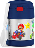 THERMOS FUNTAINER Insulated Food Jar, 10 Ounce, Kid Friendly Food Jar with Foldable Spoon, Mario Kart