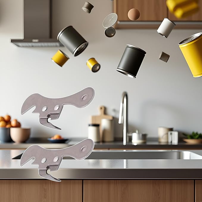 2Pcs Silver One Size Stainless Steel Can Opener Manual Can Opener Multifunctional Kitchen Accessories, Manual Can Openers