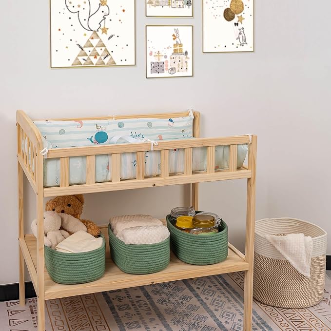CubesLand Woven Rope Storage Basket Bins for Organizing | Cube Shelves Closet Basket, Long-lasting &Skin-friendly Toy Storage Baskets, Stylish Room Decor Basket, Green