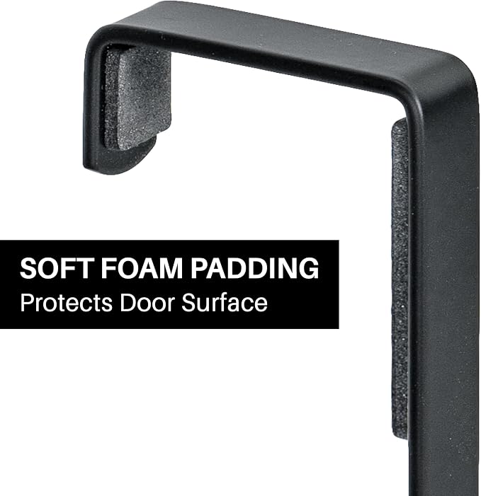 LYNK Professional® Home™ Over the Door Hooks - 14 Hook – Over the Door Coat Rack - Over the Door Hanger - Hanging Towels or Clothes - Bathroom, Bedroom, Laundry Room - Lifetime Ltd. Warranty, Black
